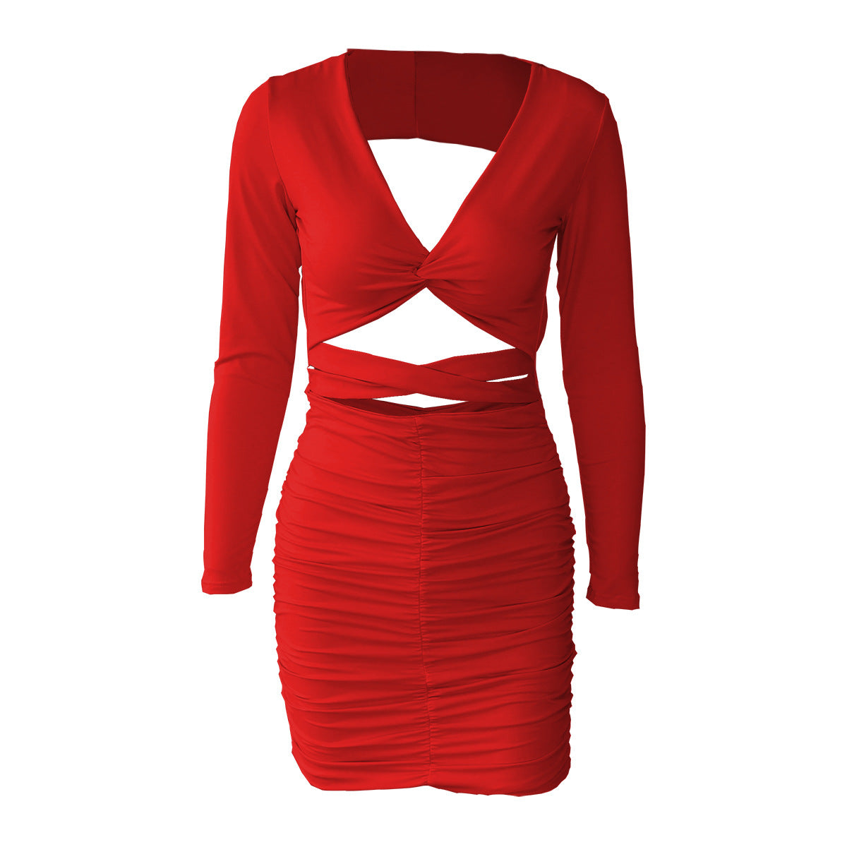 Cutout V Neck Dress