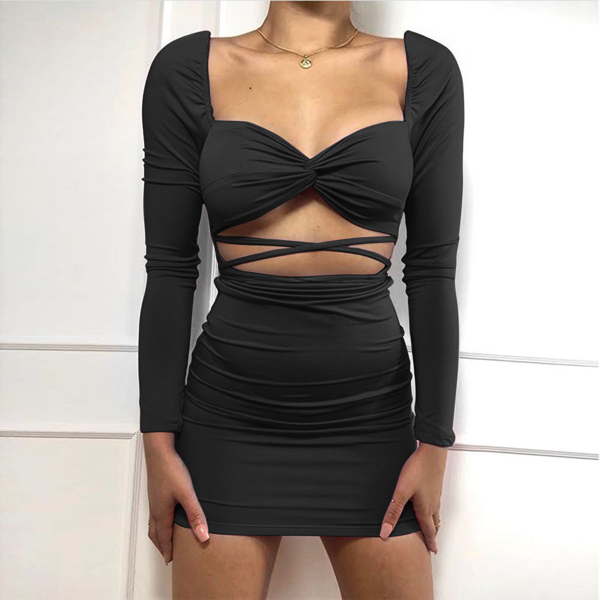 Long Sleeve Cutout Dress