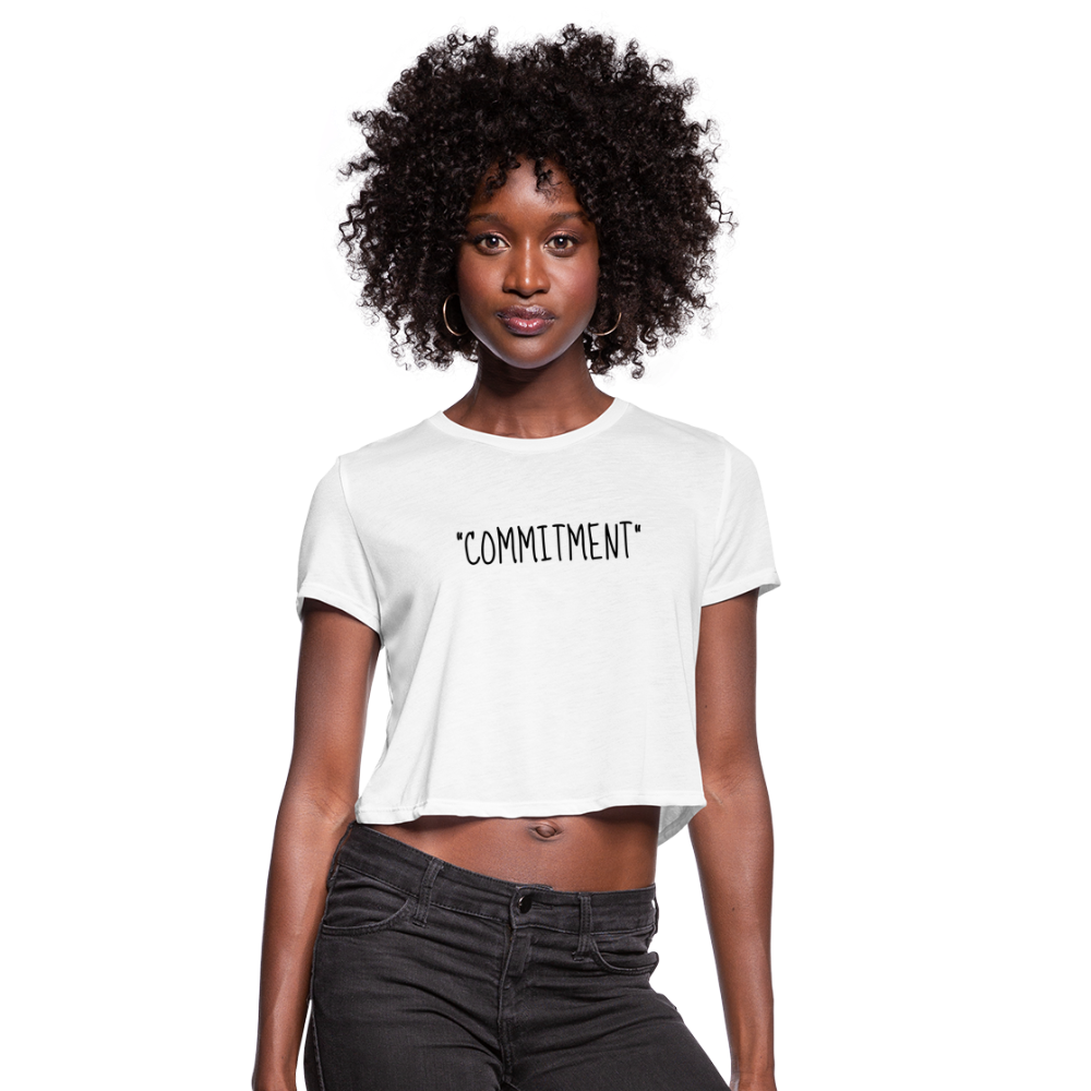 Women's Cropped T-Shirt - Mans Scariest Word - white